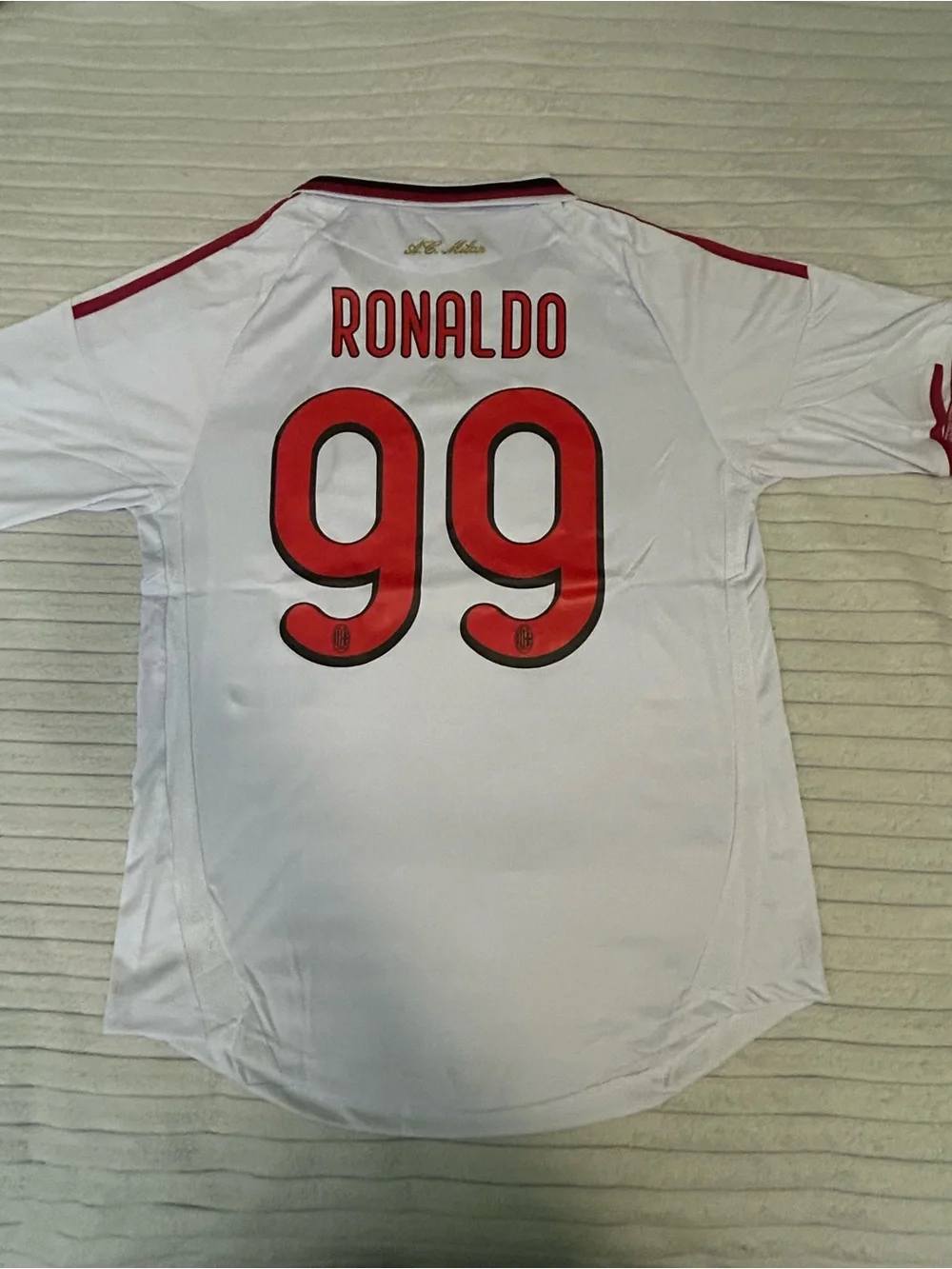 adidas White Men's Football Jersey with Red Accents - Ronaldo 99